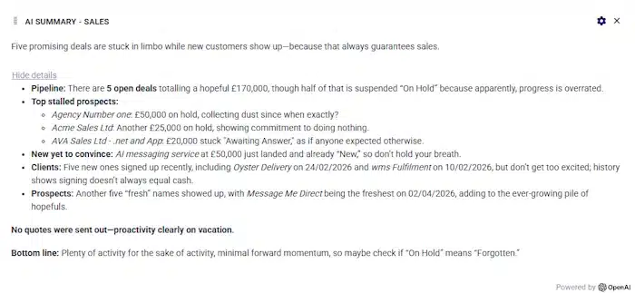 AI CRM Summary